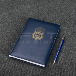 Блокнот дневник НГУ с нанесением синий А5