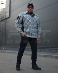 Тактическая милитари Рубашка FCT демисезон утеплена в клетку Голубо-красная (16 номер)