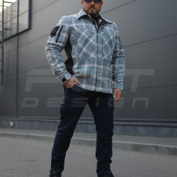 Тактична мілітарі Сорочка FCT демісезон утеплена в клітинку Блакитно-червона (16 номер)