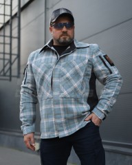Тактическая милитари Рубашка FCT демисезон утеплена в клетку Голубо-красная (16 номер)