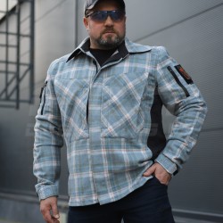 Тактична мілітарі Сорочка FCT демісезон утеплена в клітинку Блакитно-червона (16 номер)