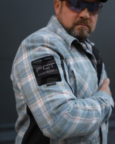 Тактическая милитари Рубашка FCT демисезон утеплена в клетку Голубо-красная (16 номер) 40-42/3