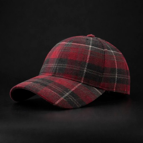 Кепка бейсболка FCT утеплена в клітинку червона (7 номер) 58 58