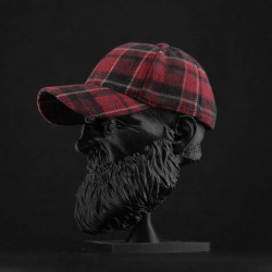 Кепка бейсболка FCT утеплена в клітинку червона (7 номер)