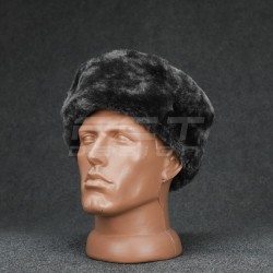 Шапка-ушанка набивной мех серое сукно хаки