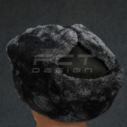 Шапка-ушанка набивной мех серое сукно хаки