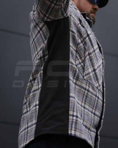 Тактична мілітарі Сорочка FCT демісезон утеплена в клітинку Бежево-синя (42 номер) 40-42/3 40-42/3