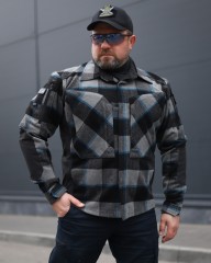 Тактична мілітарі Сорочка FCT утеплена в клітинку Сіро-синя (4 номер)