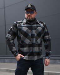 Тактична мілітарі Сорочка FCT утеплена в клітинку Сіро-синя (4 номер)