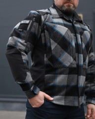 Тактична мілітарі Сорочка FCT утеплена в клітинку Сіро-синя (4 номер)