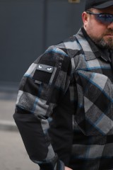 Тактична мілітарі Сорочка FCT утеплена в клітинку Сіро-синя (4 номер)