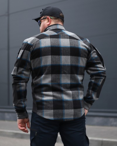 Тактична мілітарі Сорочка FCT утеплена в клітинку Сіро-синя (4 номер)  40-42/3 40-42/3