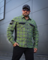 Тактична мілітарі Сорочка FCT Blackbeard демісезон в клітинку Зелена (12 номер)