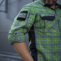 Тактична мілітарі Сорочка FCT Blackbeard демісезон в клітинку Зелена (12 номер)