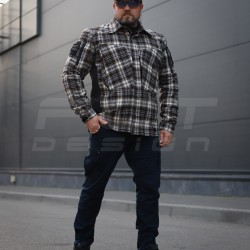 Тактична мілітарі Сорочка FCT демісезон утеплена в клітинку Коричнево-чорна (32 номер)