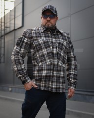 Тактическая милитари Рубашка FCT демисезон утепленная в клеточку Коричнево-черная (32 номер)