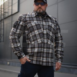 Тактична мілітарі Сорочка FCT демісезон утеплена в клітинку Коричнево-чорна (32 номер)