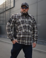 Тактическая милитари Рубашка FCT демисезон утепленная в клеточку Коричнево-черная (32 номер)