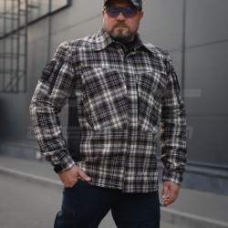 Тактична мілітарі Сорочка FCT демісезон утеплена в клітинку Коричнево-чорна (32 номер)