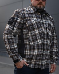 Тактическая милитари Рубашка FCT демисезон утепленная в клеточку Коричнево-черная (32 номер)