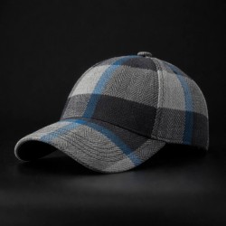 Кепка бейсболка FCT утеплена в клітинку сіро-блакитна (9 номер)