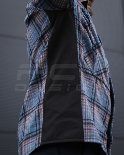 Тактична мілітарі Сорочка FCT демісезон утеплена в клітинку Блакитна (41 номер) 40-42/3 40-42/3