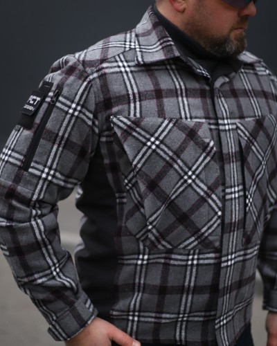 Тактична мілітарі Сорочка FCT утеплена в клітинку Сіра (5 номер) 40-42/3 40-42/3