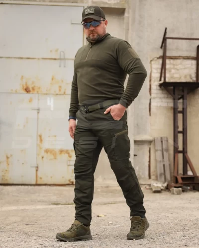 Штани джинси тактичні стрейч канвас ХБ хакі 42 42