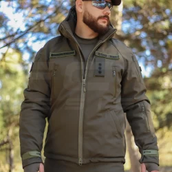 Куртка тактическая зимняя Хантер хаки Софтшелл