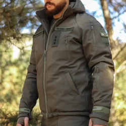 Куртка тактическая зимняя Хантер хаки Софтшелл
