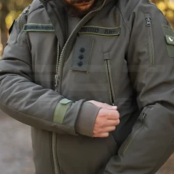 Куртка тактическая зимняя Хантер хаки Софтшелл