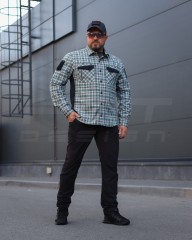 Тактична мілітарі Сорочка FCT Blackbeard демісезон в клітинку Зелена (7 номер) 