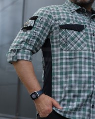 Тактична мілітарі Сорочка FCT Blackbeard демісезон в клітинку Зелена (7 номер) 