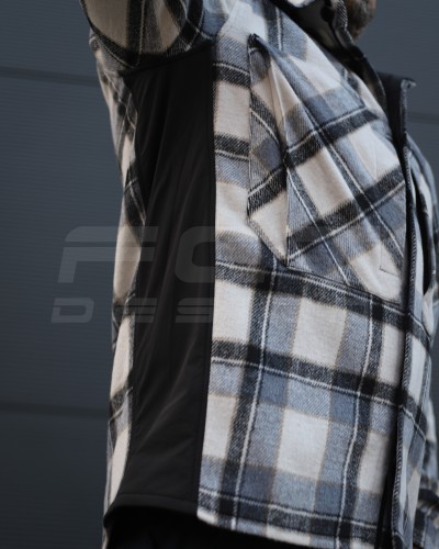 Тактическая милитари Рубашка FCT демисезон утеплена в клетку Голубо-черная (10 номер) 40-42/3