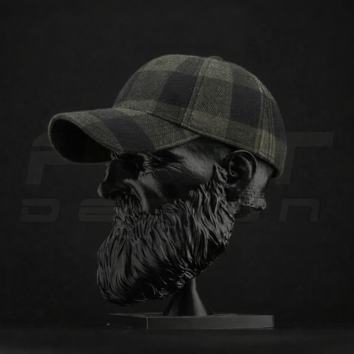 Кепка бейсболка FCT утеплена в клітинку зелено-чорна (10 номер) 58 58