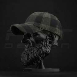 Кепка бейсболка FCT утеплена в клітинку зелено-чорна (10 номер)