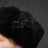 Шапка-вушанка набивне хутро чорна сукно Atacs FG  56 56