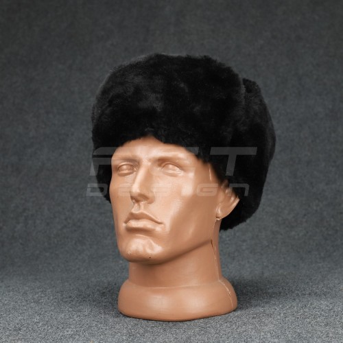 Шапка-вушанка набивне хутро чорна сукно Atacs FG  56 56