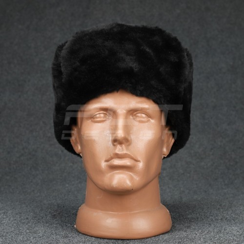 Шапка-вушанка набивне хутро чорна сукно Atacs FG  56 56