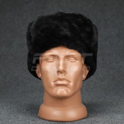 Шапка-ушанка набивной мех черное сукно Atacs FG