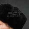 Шапка-вушанка набивне хутро чорна сукно Atacs FG  56 56