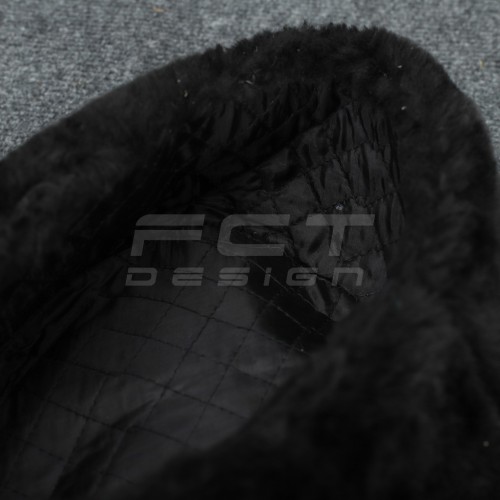 Шапка-вушанка набивне хутро чорна сукно Atacs FG  56 56