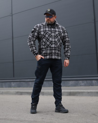 Тактична мілітарі Сорочка FCT утеплена в клітинку Чорна (6 номер) 40-42/3 40-42/3