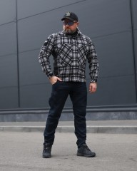 Тактична мілітарі Сорочка FCT утеплена в клітинку Чорна (6 номер)