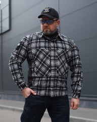 Тактична мілітарі Сорочка FCT утеплена в клітинку Чорна (6 номер)