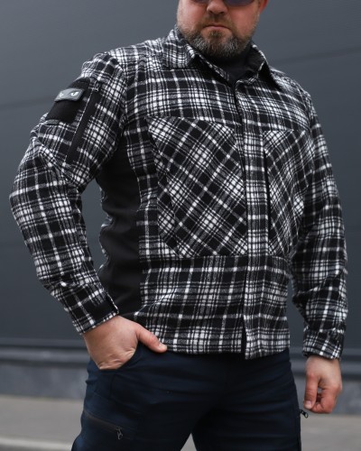 Тактична мілітарі Сорочка FCT утеплена в клітинку Чорна (6 номер) 40-42/3 40-42/3