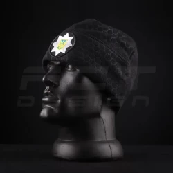 Шапка флісова соти Гексагон Поліції з кокардою Чорна