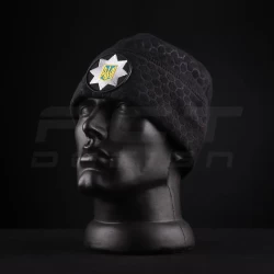 Шапка флісова соти Гексагон Поліції з кокардою Чорна