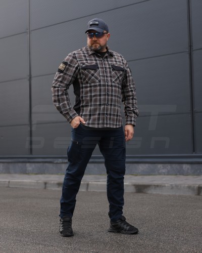 Тактична мілітарі Сорочка FCT Blackbeard демісезон в клітинку Коричнева (2 номер) 40-42/3 40-42/3