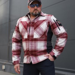 Тактична мілітарі Сорочка FCT демісезон утеплена в клітинку Бордова (26 номер)